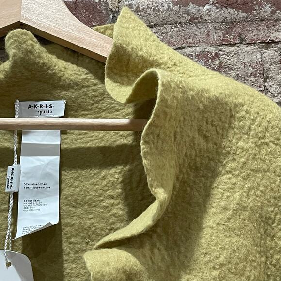 NWT Akris Punto Ruffled Linen Blend Open Front Cardigan Size 4 - Picture 7 of 8